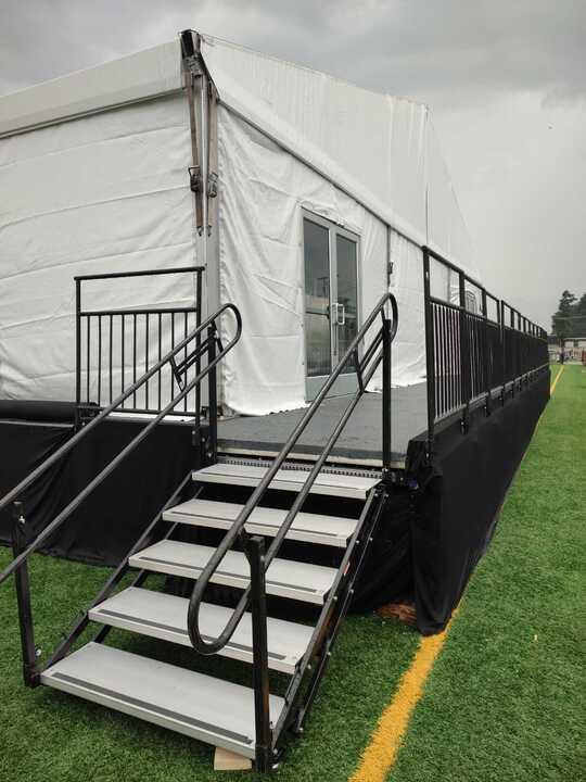 Accessible ramp and entrance for university event tent